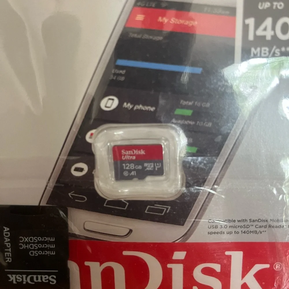 SanDisk 128GB Ultra microSDXC UHS-I Memory Card with Adapter -NWT never used
